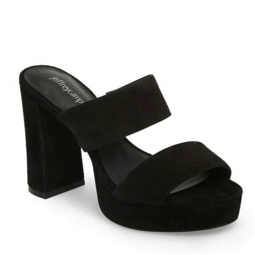 Jeffery Campbell Adriana-2 Black Suede platform sandal